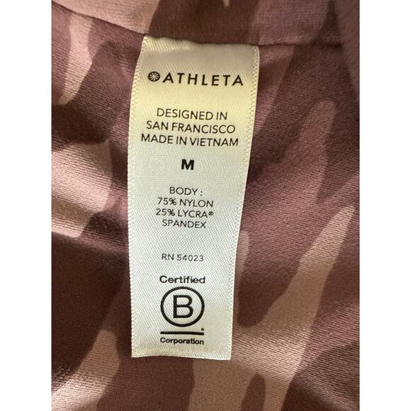Athleta Elation Pink Camo 7/8 Tight Size M Activewear Leggings - Picture 7 of 9